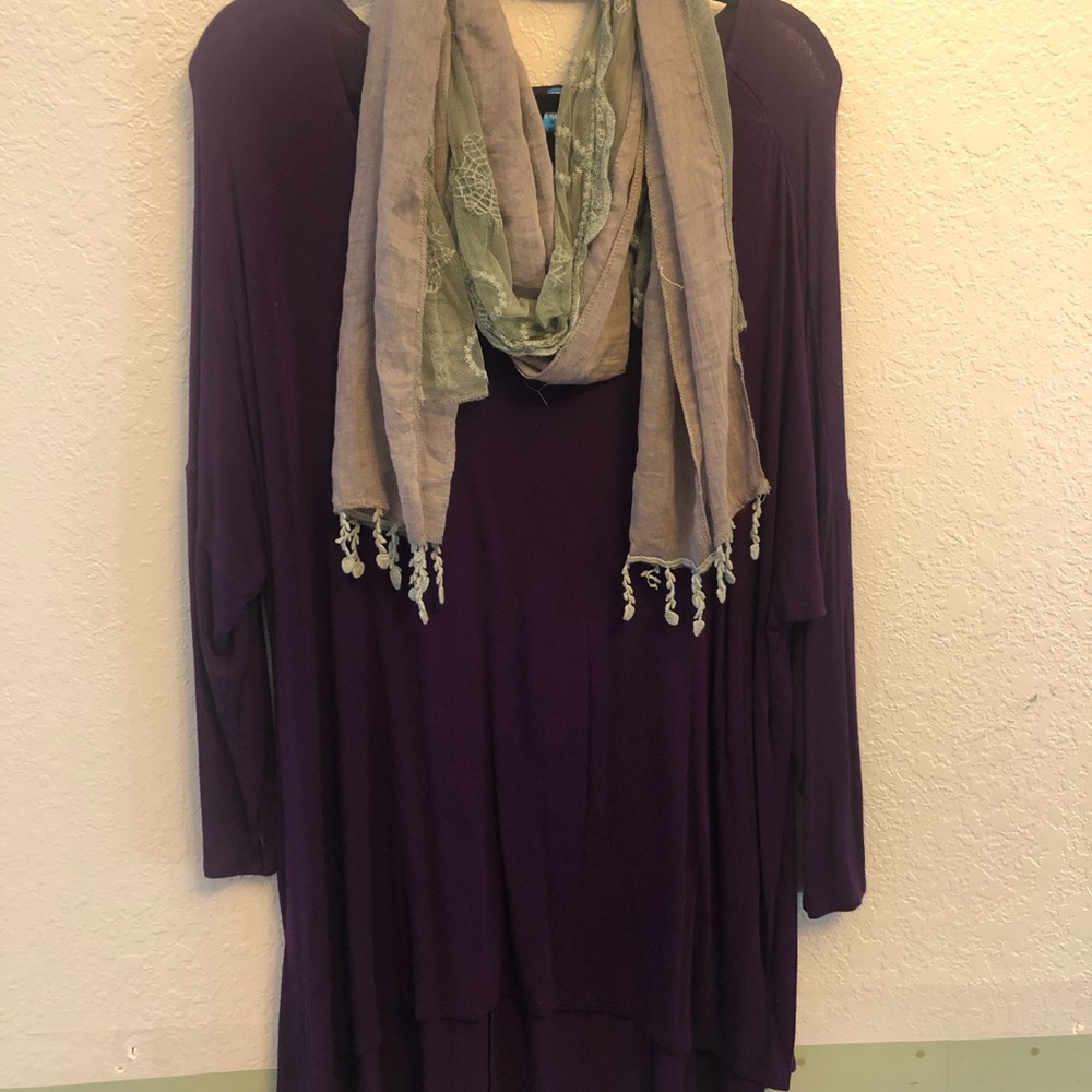 ❤️ 3/$10 Women’s 3XL Purple Tunic 3/4 Sleeve